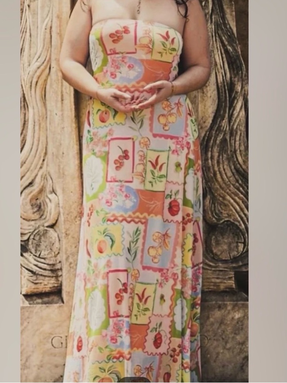 See you Monday Strapless/skirt Floral Patchwork 2pc set
